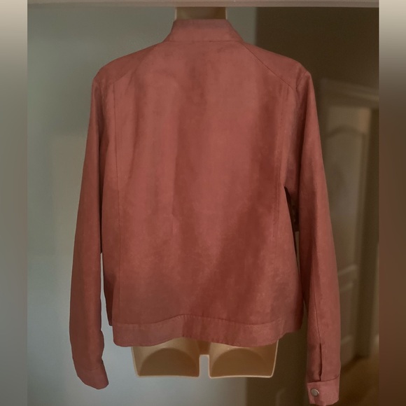 🛍️ 3 For $10🛍️ Apt 9 Women's Dusty Rose Pink Faux Suede Jacket, Size L - Picture 4 of 9
